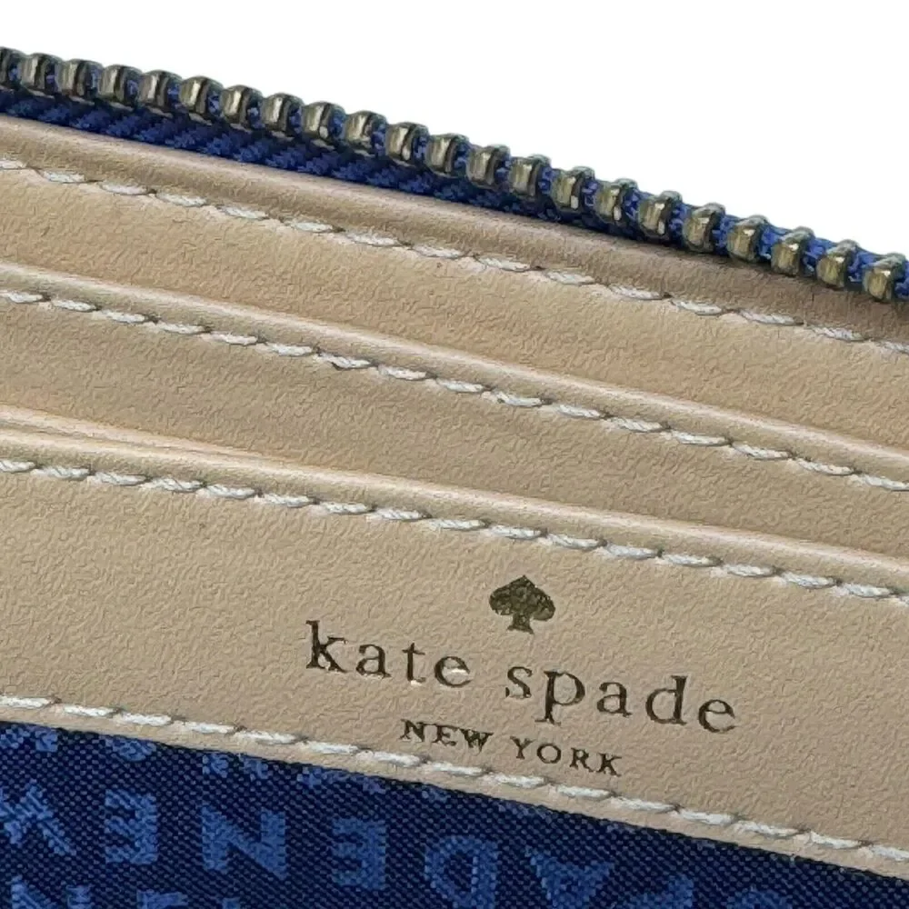 Kate Spade Neda WLRU1153 Continental Wallet Holiday Blue Leather Zip Womens